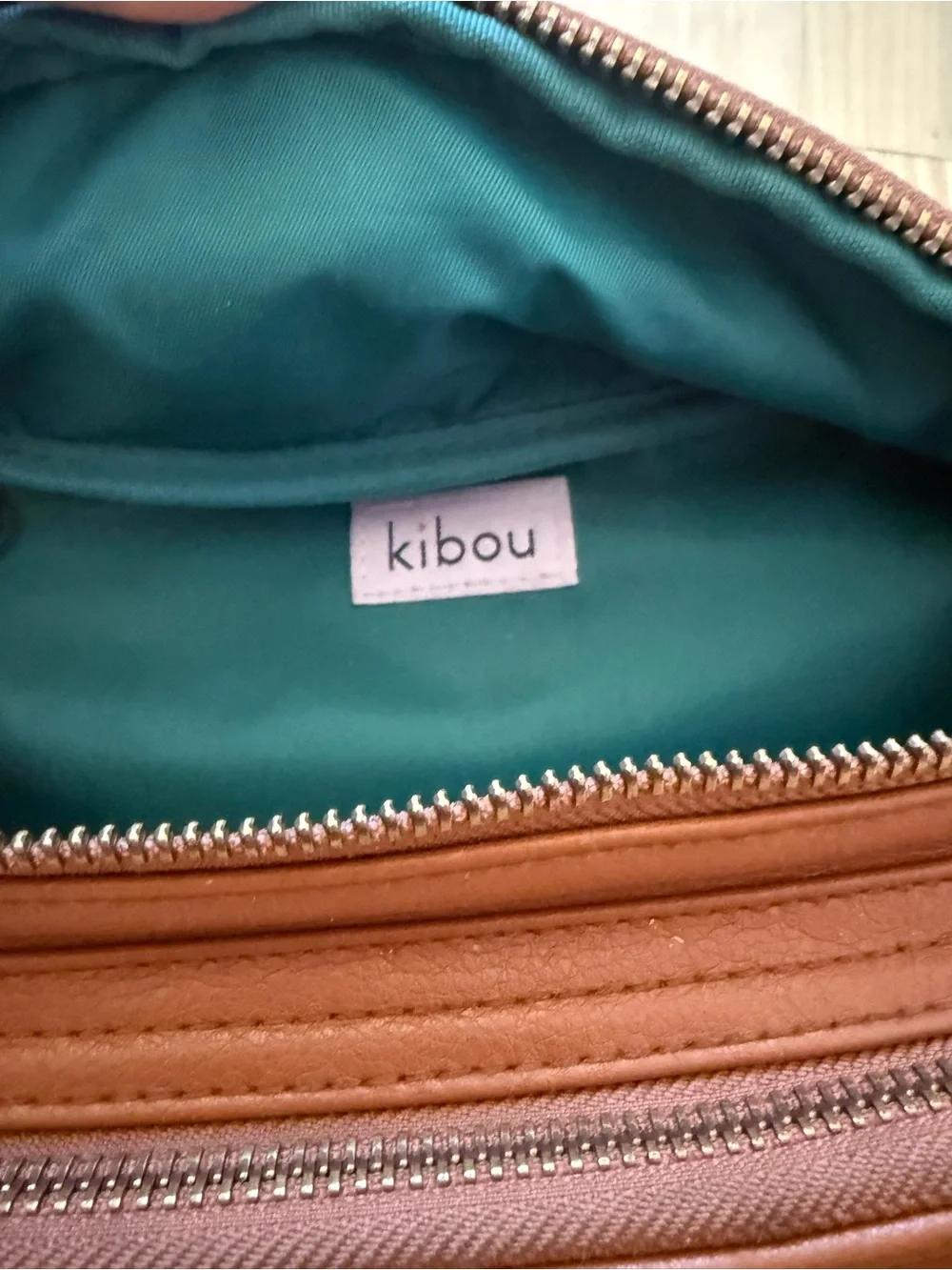 Kibou Travel Diaper Bag/Fanny Pack Vegan Leather Brown 11